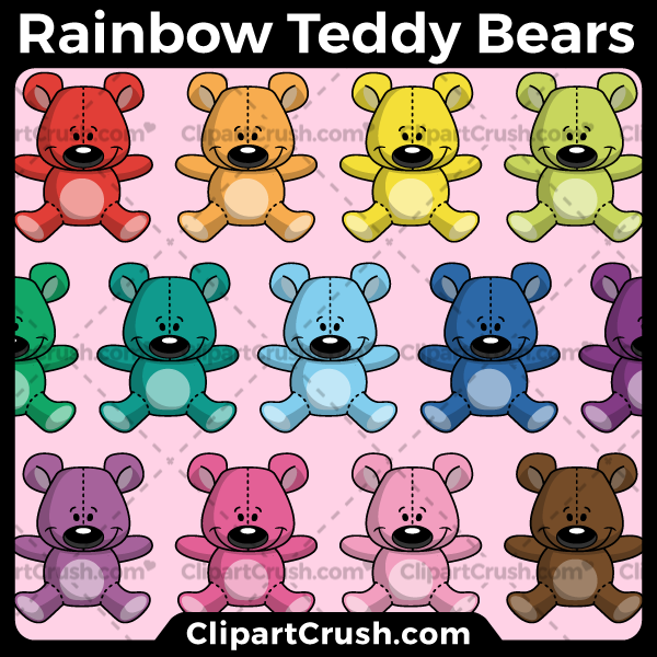 Rainbow Teddy Bear Clipart