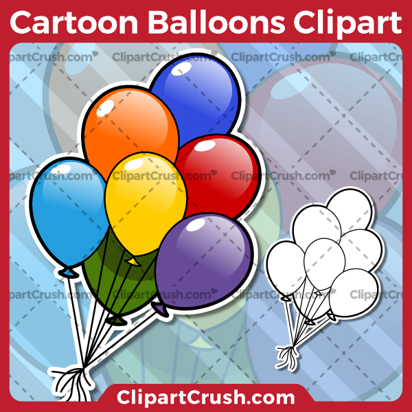 Vector SVG PNG Balloons clipart for teachers, school, kids, businesses or anyone that needs a cool Balloons for their projects. Black & white Balloons vector line art included. Great for logos, icons, curriculum.