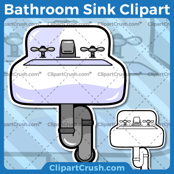 Vector SVG PNG Bathroom Sink clipart for teachers, school, kids, businesses or anyone that needs a cool Bathroom Sink for their projects. Black & white Bathroom Sink vector line art included. Great for logos, icons, curriculum.