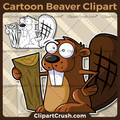 Cute Cartoon Beaver Clipart - Happy Smiling Beaver Clip Art - Beaver SVG Vector Art Graphics