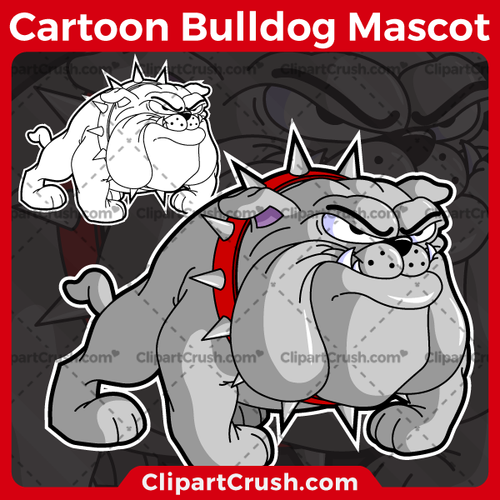 Unique and original SVG PNG Bulldogs Mascot Logo clipart for your school or team. Black & white Bulldog vector line art included. Great for basketball, soccer, football, lacrosse, baseball, or softball sports teams that are proudly  represented by a Bulldogs Mascot!