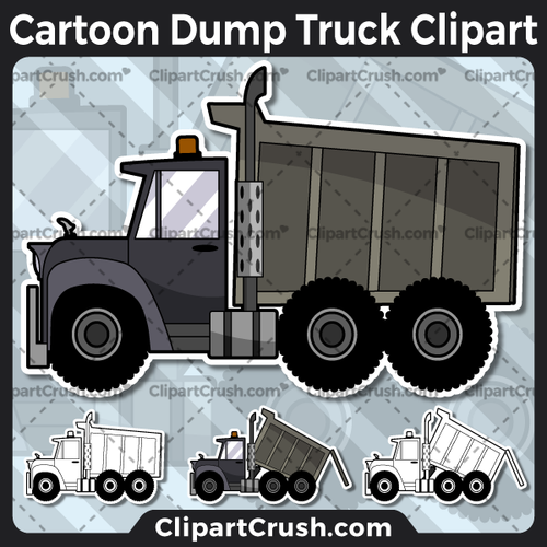 Vector SVG PNG Dump Truck clipart for teachers, school, kids, businesses or anyone that needs a cool Dump Truck for their projects. Black & white Dump Truck vector line art included. Great for logos, icons, curriculum.