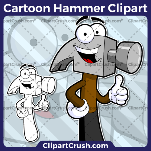 Cartoon Hammer Clipart Character