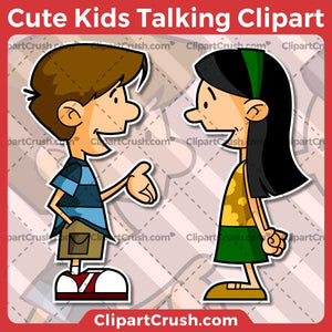 Vector SVG PNG Kids Talking clipart for teachers, school, kids, businesses or anyone that needs a cool Kids Talking for their projects. Black & white Kids Talking vector line art included. Great for logos, icons, curriculum.