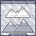 Vector SVG PNG Mountains clipart for teachers, school, kids, businesses or anyone that needs a cool Mountains for their projects. Black & white Mountains vector line art included. Great for logos, icons, curriculum