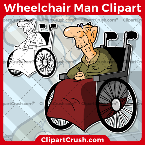 Vector SVG PNG Old Man in a Wheelchair clipart for teachers, school, kids, businesses or anyone that needs a cool Old Man in a Wheelchair for their projects. Black & white Old Man in a Wheelchair vector line art included. Great for logos, icons, curriculum.
