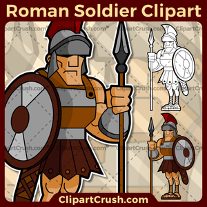 Vector SVG PNG Roman Soldier clipart for teachers, school, kids, businesses or anyone that needs a cool Roman Soldier for their projects. Black & white Roman Soldier vector line art included. Great for logos, icons, curriculum.
