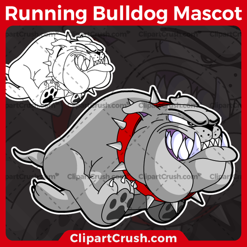 Unique and original SVG PNG Running Bulldogs Mascot Logo clipart for your school or team. Black & white Running Bulldog vector line art included. Great for football, football, lacrosse, baseball, or softball sports teams that are proudly represented by Running Bulldogs PRIDE!