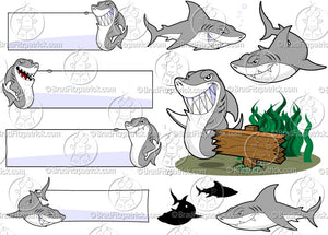 Unique and original SVG PNG Sharks Mascot Logo clipart for your school or team. Black & white Shark vector line art included. Great for football, football, lacrosse, baseball, or softball sports teams that are proudly represented by Sharks PRIDE!