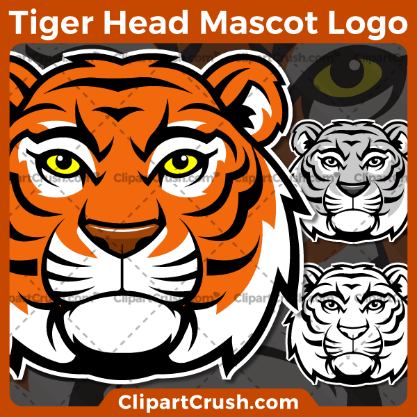 Unique and original SVG PNG Tiger Heads Mascot Logo clipart for your school or team. Black & white Tiger Head vector line art included. Great for Volleyball, soccer, football, lacrosse, baseball, or softball sports teams that are proudly represented by a Tiger Heads Mascot! Eagle PRIDE!