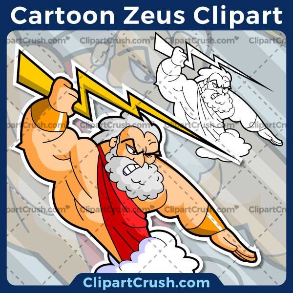Vector SVG PNG Zeus clipart for teachers, school, kids, businesses or anyone that needs a cool Zeus for their projects. Black & white Zeus vector line art included. Great for logos, icons, curriculum.