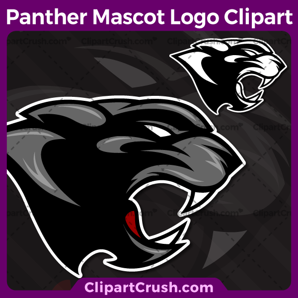 Sports Panther Head Mascot Logo Clip Art, great for High School, University, and College Teams