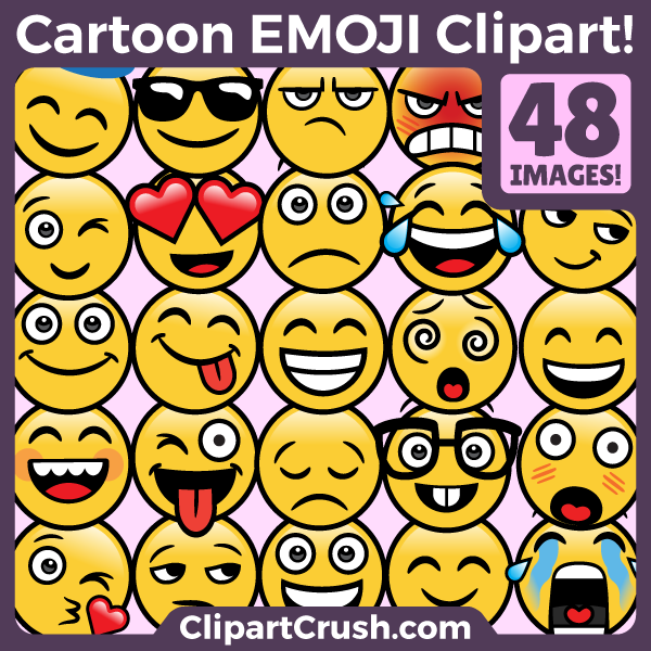 Cartoon emoji clipart expressions and emotions png transparent backgrounds and borders