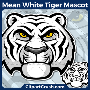 Unique and original SVG PNG White Tiger Head Mascot Logo clipart for your school or team. Black & white White Tiger Head vector line art included. Great for White Tigers soccer, football, lacrosse, baseball, or softball sports teams that are proudly represented by a White Tiger PRIDE!