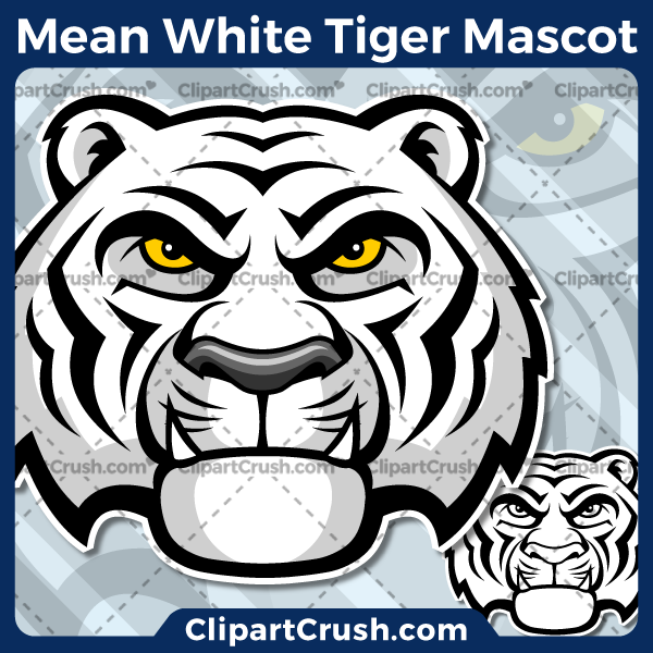 Unique and original SVG PNG White Tiger Head Mascot Logo clipart for your school or team. Black & white White Tiger Head vector line art included. Great for White Tigers soccer, football, lacrosse, baseball, or softball sports teams that are proudly represented by a White Tiger PRIDE!