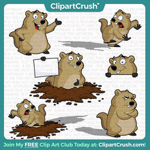 Cute Groundhog Day Clip Art Cartoon Groundhog Clipart Pack