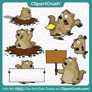 Royalty Free Groundhog Day Clip Art!